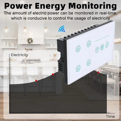 Glomarket Tuya Smart Touch Switch Glass Panel Light E Fan Switch Smart Life Alexa Controllo vocale
