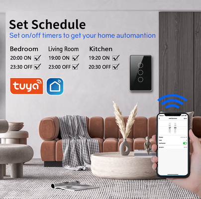 Glomarket Tuya Smart Switch Wifi US Interruttore da parete elettrico Google Home Alexa Lampada luminosa Touch Switch Controllo app