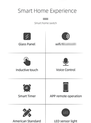 Glomarket Nuovi prodotti di design Tuya Smart Wifi Switch Us Standard Glass Touch Panel Light Switch Support App Remote Control