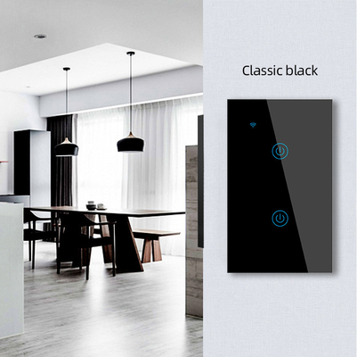 Glomarket Nuovi prodotti di design Tuya Smart Wifi Switch Us Standard Glass Touch Panel Light Switch Support App Remote Control