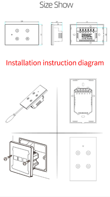 Glomarket Nuovi prodotti di design Tuya Smart Wifi Switch Us Standard Glass Touch Panel Light Switch Support App Remote Control