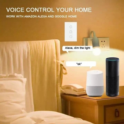 Glomarket Digital Smart Switch Light Wifi Dimmer Wireless Glass Touch Wall Light Switch Panel Tuya telecomando con Alexa