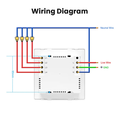 Glomarket Smart Wifi Brasile Standard Smart Home Tuya Smart 4 Gang Switch And Socket Wifi Smart Wall Socket Lavorare con Alexa