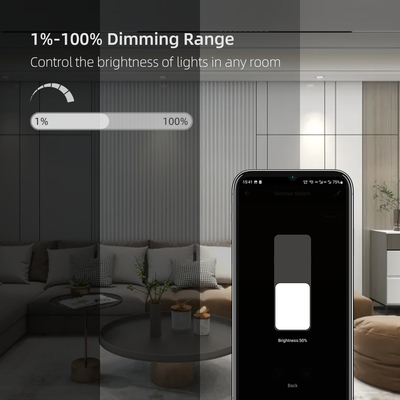 Glomarket Smart Home Dimmer Switch Tuya Zigbee Controllo vocale Buttone di attenuazione regolare la luminosità con display digitale
