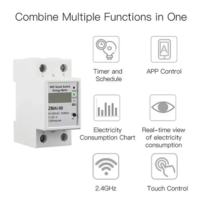 Glomarket Wifi Tuya/Smart Life App Remote Control Protector di circuito intelligente Relay Device Switch Breaker Energy Meter