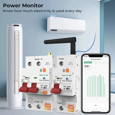 Glomarket Interruttore Wifi Smart Switch Tuya Smart 1p 2p 3p 4p Sistema domestico intelligente Circuito elettrico 4P MCB Interruttore intelligente