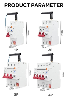 Glomarket Interruttore Wifi Smart Switch Tuya Smart 1p 2p 3p 4p Sistema domestico intelligente Circuito elettrico 4P MCB Interruttore intelligente