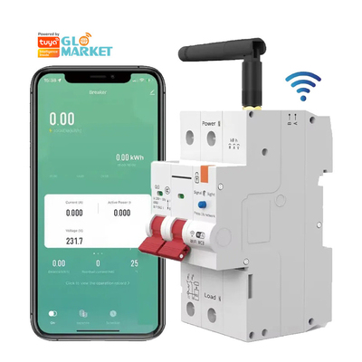 Glomarket Interruttore Wifi Smart Switch Tuya Smart 1p 2p 3p 4p Sistema domestico intelligente Circuito elettrico 4P MCB Interruttore intelligente