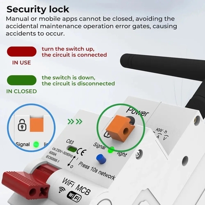 Glomarket Interruttore Wifi Smart Switch Tuya Smart 1p 2p 3p 4p Sistema domestico intelligente Circuito elettrico 4P MCB Interruttore intelligente