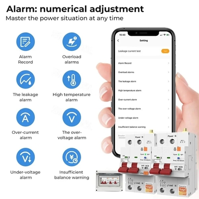 Glomarket Interruttore Wifi Smart Switch Tuya Smart 1p 2p 3p 4p Sistema domestico intelligente Circuito elettrico 4P MCB Interruttore intelligente