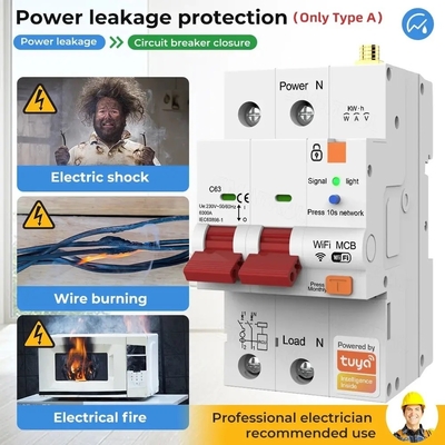 Glomarket Interruttore Wifi Smart Switch Tuya Smart 1p 2p 3p 4p Sistema domestico intelligente Circuito elettrico 4P MCB Interruttore intelligente