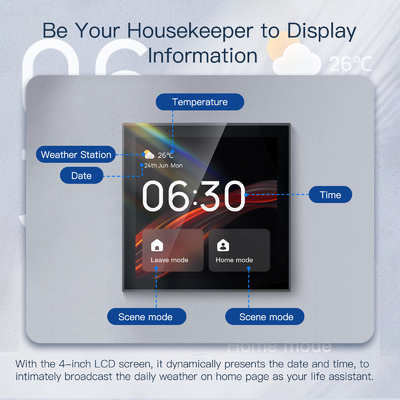 Glomarket Tuya Smart 4 pollici pannello di controllo multifunzionale touch screen Alexa Voice Zigbee Central Control