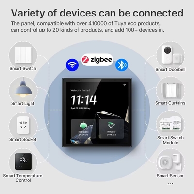 Glomarket Smart Home Control Panel Touch Screen 4 pollici Wi-Fi multifunzionale per la musica di fondo Tuya Zigbee Gateway
