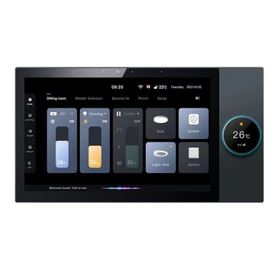 Glomarket Tuya Pannello di controllo centrale da 10 pollici con riproduzione musicale 2 Gang Relay 2 Way Speaker Prodotti per la casa intelligente multifunzionale