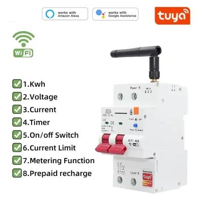 Glomarket Interruttore Wifi Smart Switch Tuya Smart 1p 2p 3p 4p Sistema domestico intelligente Circuito elettrico 4P MCB Interruttore intelligente